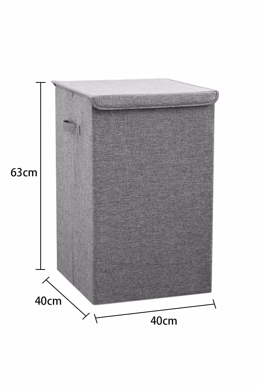 ExtraStar 100L Foldable Cotton Laundry Hamper with Lid in Grey – 3