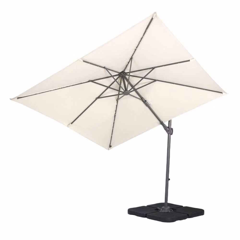 Home Garden Direct Syros Parasol with LED Lamps in Beige, W: 250 cm, H: 253 cm – 2