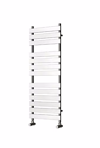 Bathroom Kingdom Trento Designer Flat Panel Heated Towel Rail, Silver, H 95.0 cm x W 50.0 cm – 1