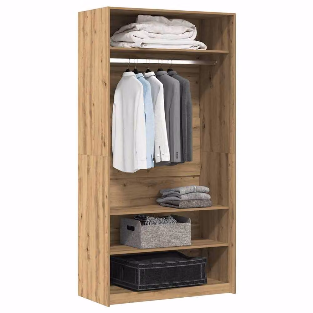 Berkfield Home Artisan Oak Wardrobe in Brown, W/D/H: 100 x 50 x 200 cm – 2