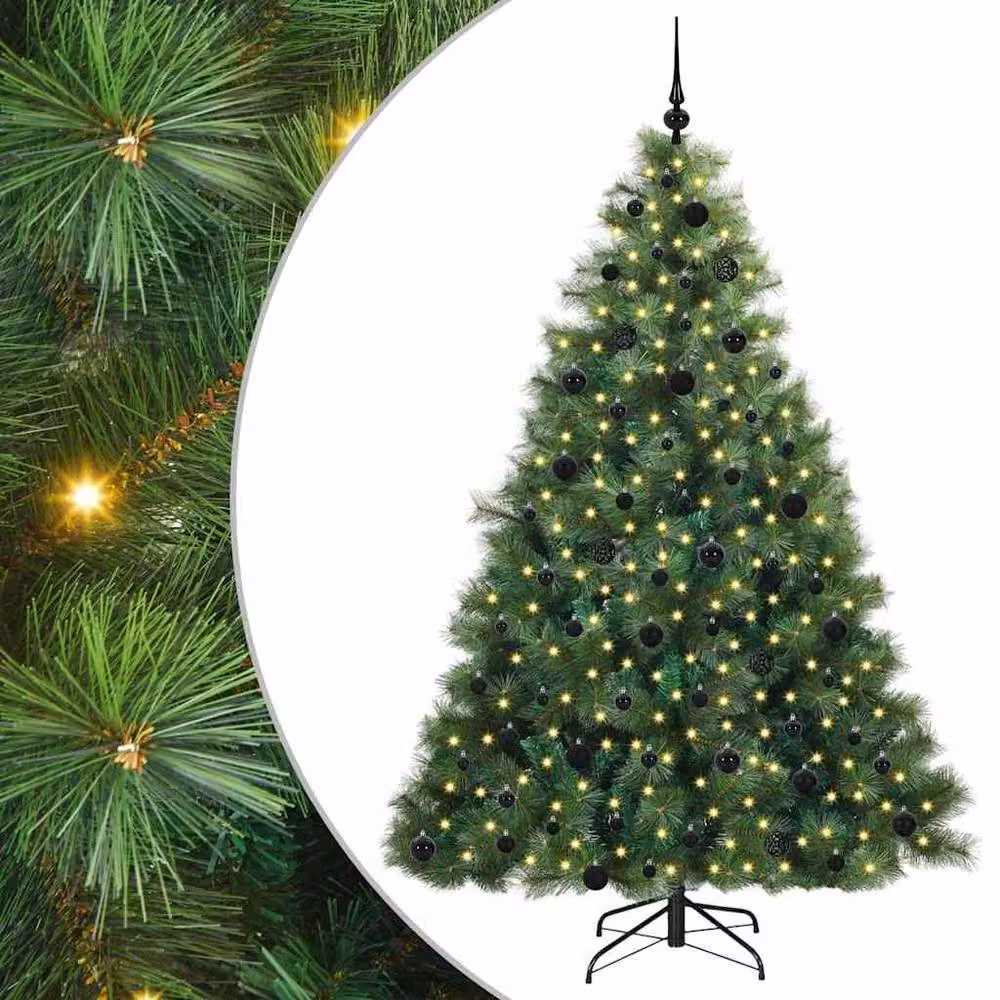 Berkfield Home Realistic Artificial Christmas Tree with 300 Warm White LEDs, Green, Height: 210 cm – 2