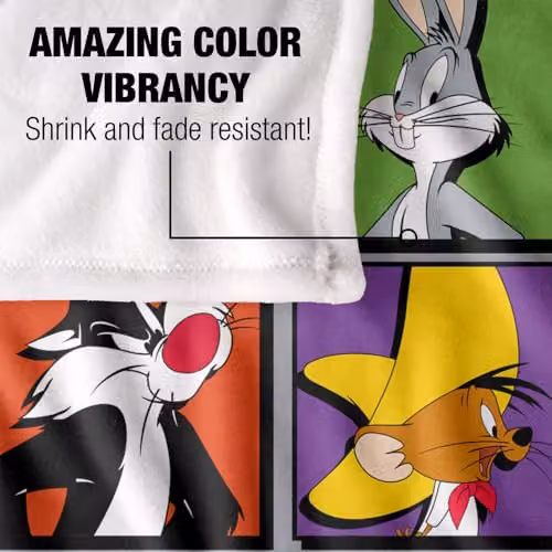 Warner Bros. Looney Tunes Square Portraits Super Soft Fleece Throw Blanket, Multicolour, W: 127.0 cm, H: 152.4 cm – 3