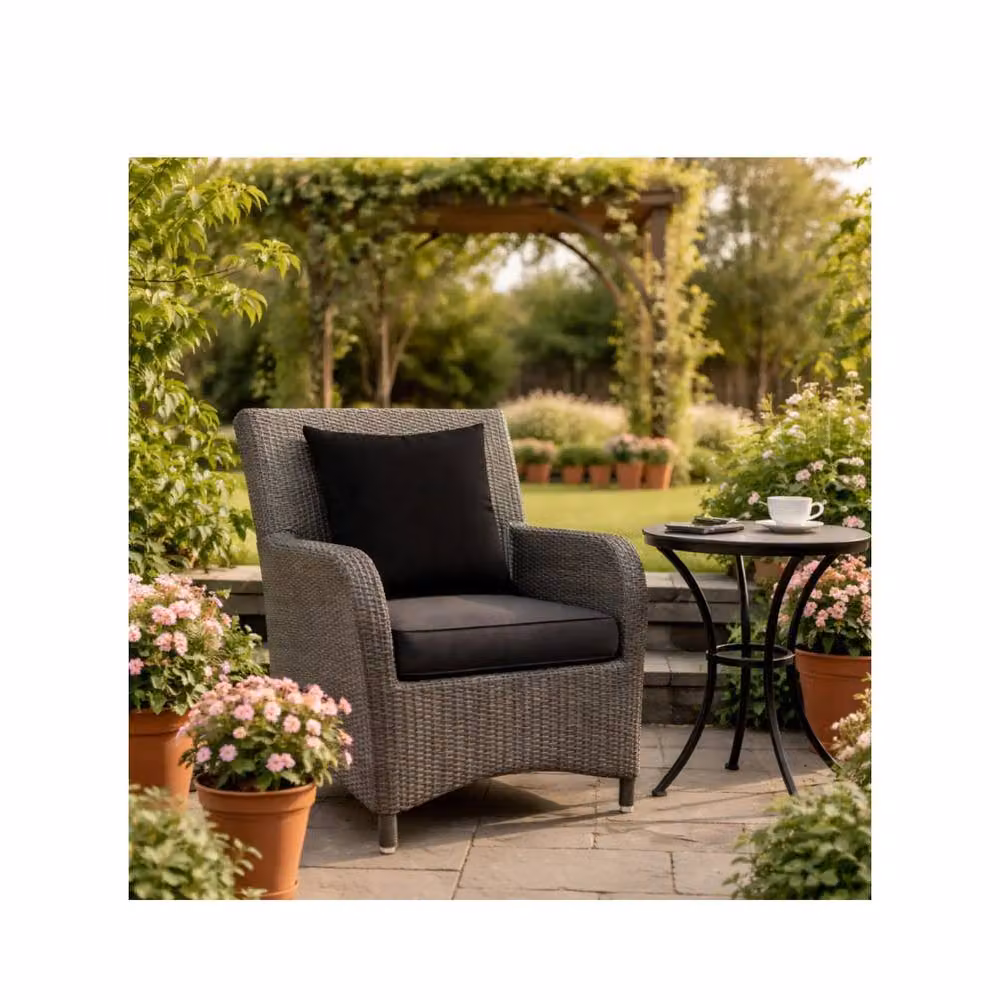 Glendale Garden & Leisure Ltd Black Plain Square Scatter Cushion – 2