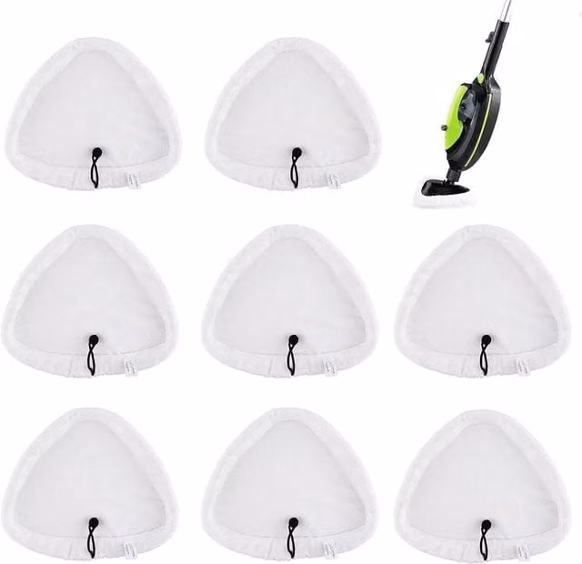 FLAVORA 8-Piece White Steam Mop Pads for H2O X5 Floor Cleaners