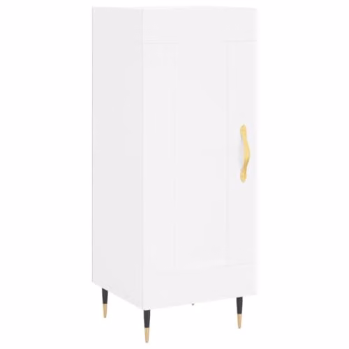 vidaXL Modern White Sideboard in Matt Engineered Wood, W/D/H: 34.5 x 34 x 90 cm