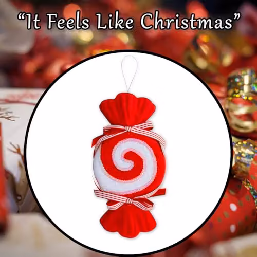 VFM e-Store Red Striped Candy Cane Sweet Christmas Tree Hanging Ornament, Height: 26 cm – 8