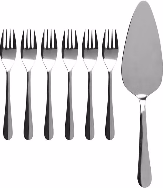 Orsina Polished Silver Stainless Steel Cake Serving Set