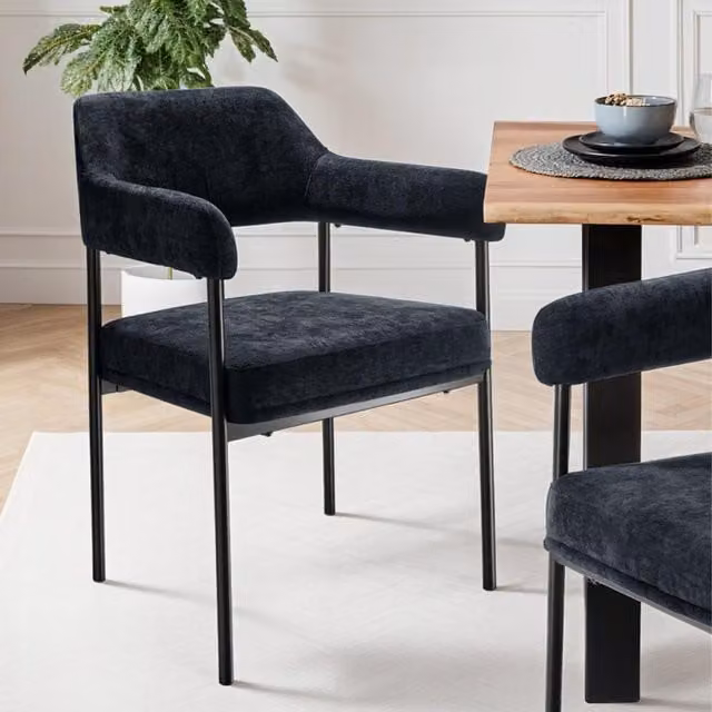 Tectake Modern Upholstered Armchair in Black