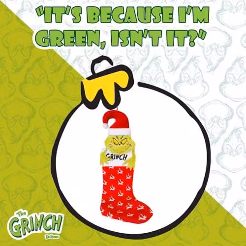 VFM e-Store Grinch Christmas Stocking in Red, H 72 cm x W 30 cm – 4