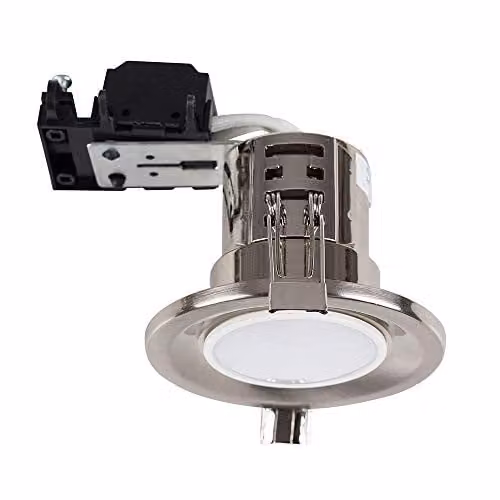 ValueLights Modern Fire Rated LED Downlight Ceiling Light Fitting, Chrome, Pack of 6