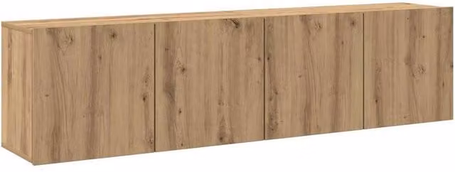 Berkfield Home Artisan Oak Wall-Mounted TV Cabinets, 2 Piece Set, Brown, W/D/H: 80 x 30 x 41 cm