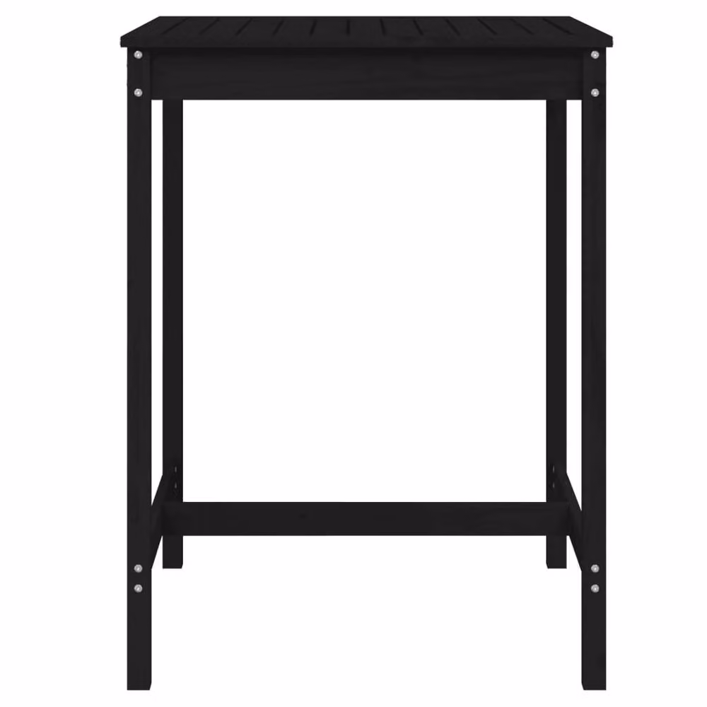 Berkfield Home Black Solid Pine Square Garden Table W/D/H: 82.5 x 82.5 x 110 cm – 4