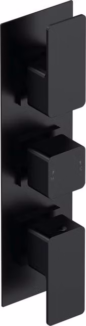 Balterley Concealed Square Triple Thermostatic Shower Valve Diverter in Matt Black