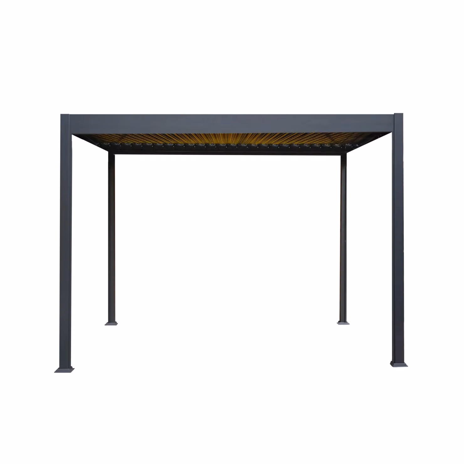Monstershop Anthracite Aluminium Pergola with LED Lights, Grey, W/D/H: 300 x 300 x 250 cm – 2