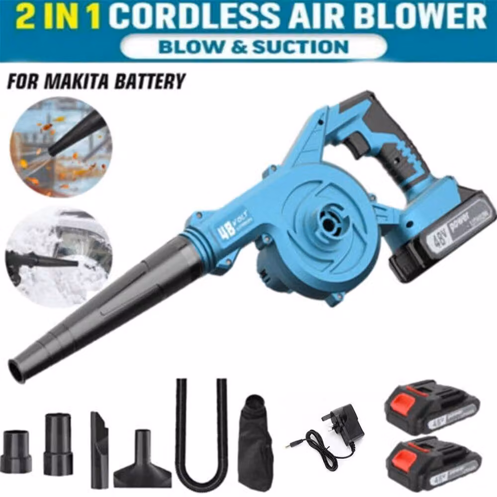 VOGREX 48V Cordless Leaf Blower Vacuum in Blue with 2 x Rechargeable Batteries – 2