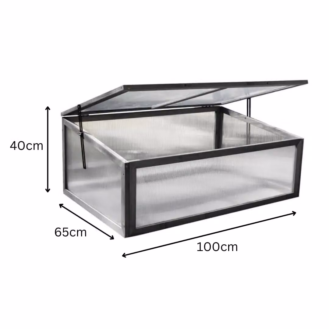 Marco Paul Mini Grey Cold Frame Greenhouse with Removable Polycarbonate Lid – 2