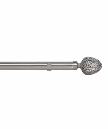 New Edge Blinds Silver Curtain Pole Set