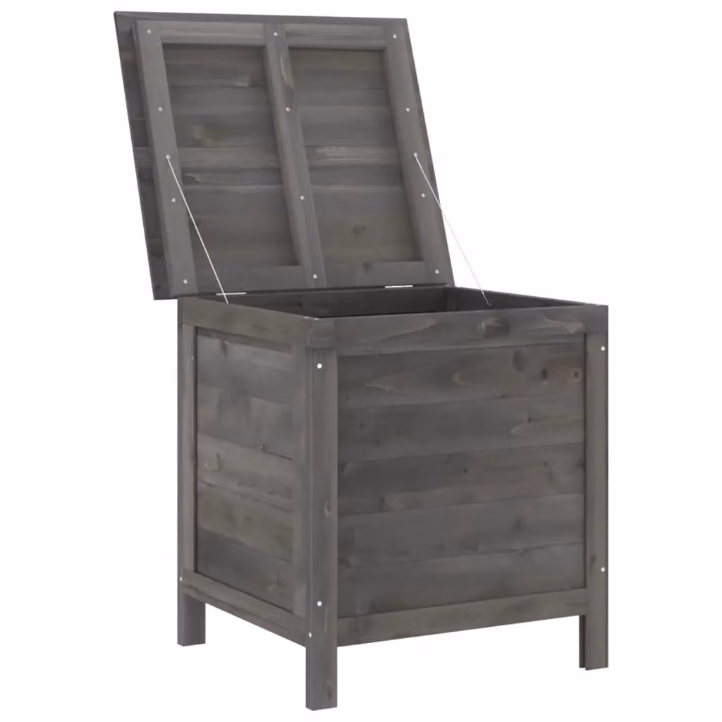 Berkfield Home Garden Storage Box in Anthracite and Black Solid Wood, W/D/H: 50 x 49 x 56.5 cm – 3