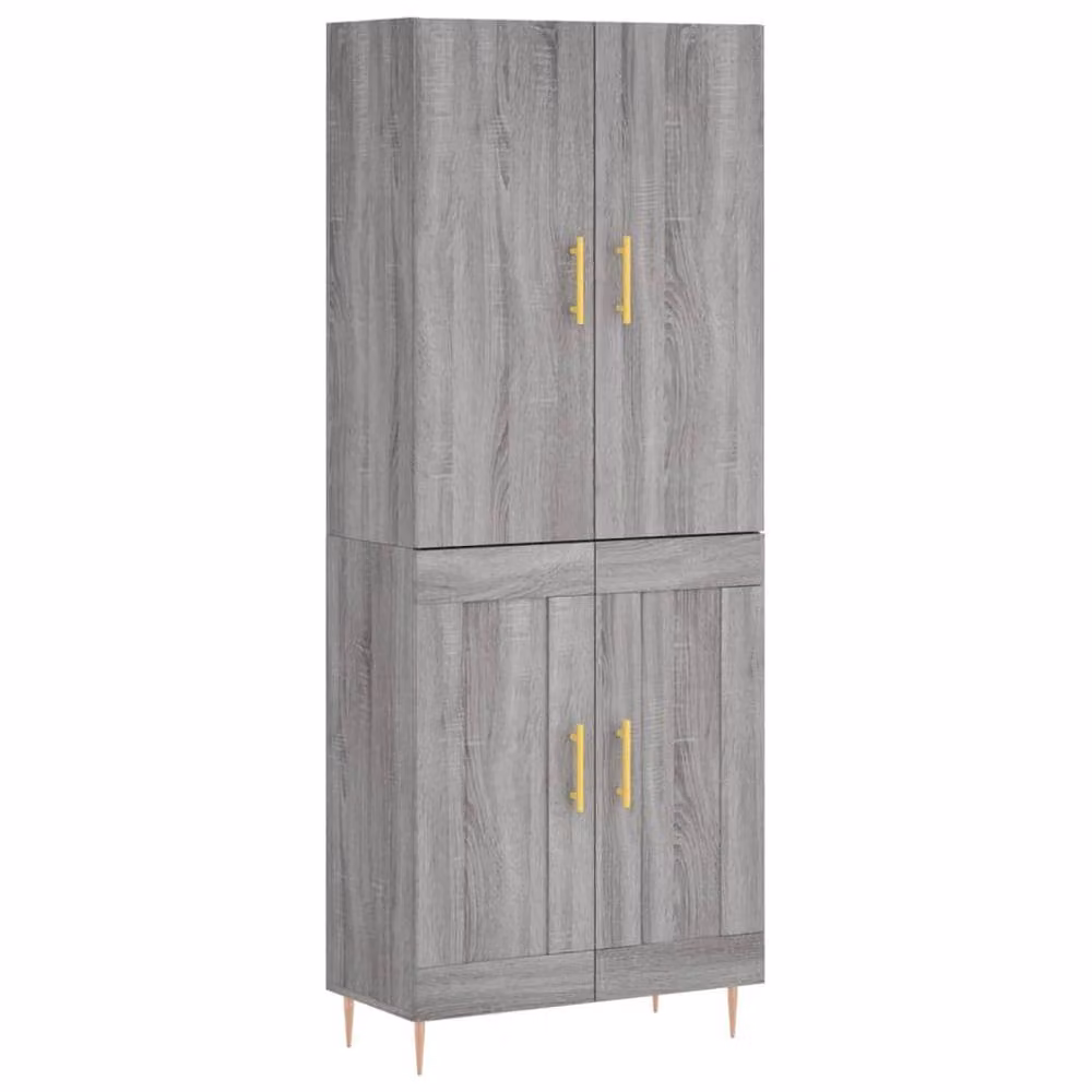 Berkfield Home Grey Sonoma Highboard in Engineered Wood, W/D/H: 69.5 x 34 x 180 cm – 3