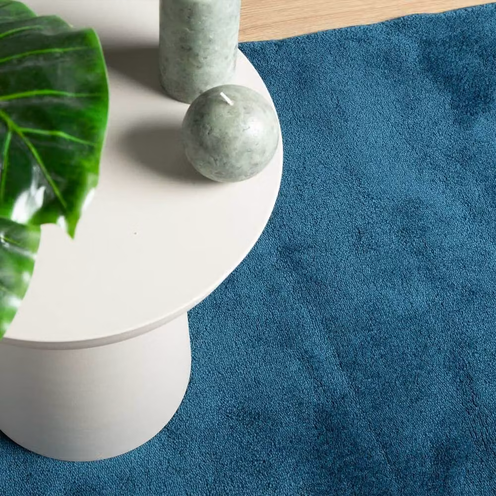 Berkfield Home OVIEDO Short Pile Square Rug in Turquoise, W: 240 cm, D: 240 cm – 3
