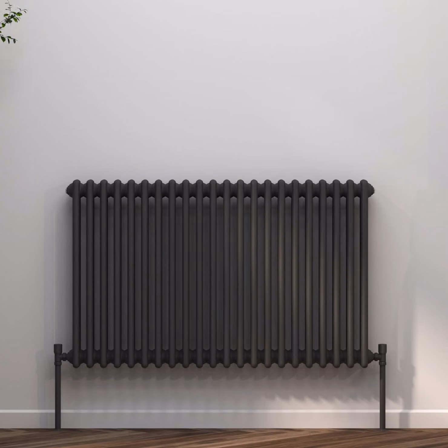 Fluxx Anthracite Horizontal Triple Column Wall Mounted Radiator, W: 101.0 cm, H: 60.0 cm