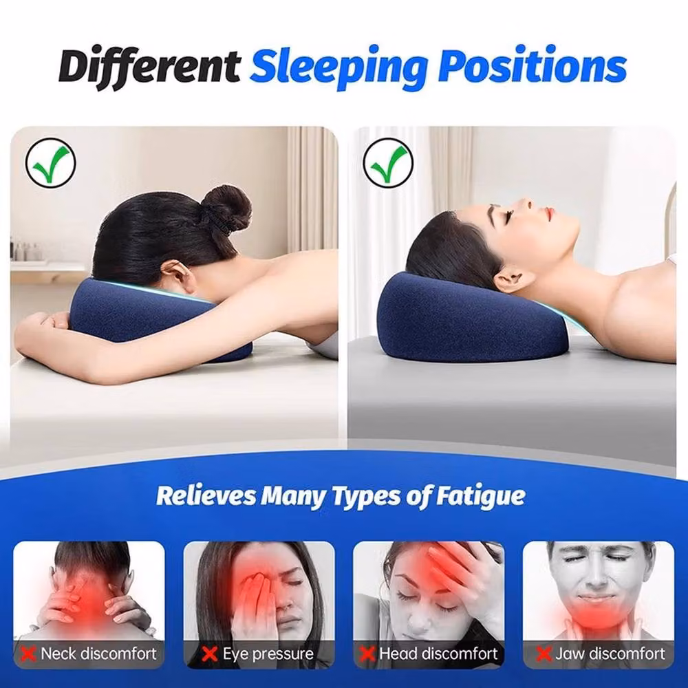Kelvenix Grey Memory Foam Face Down Pillow for Adults with Removable Machine Washable Cover – 3
