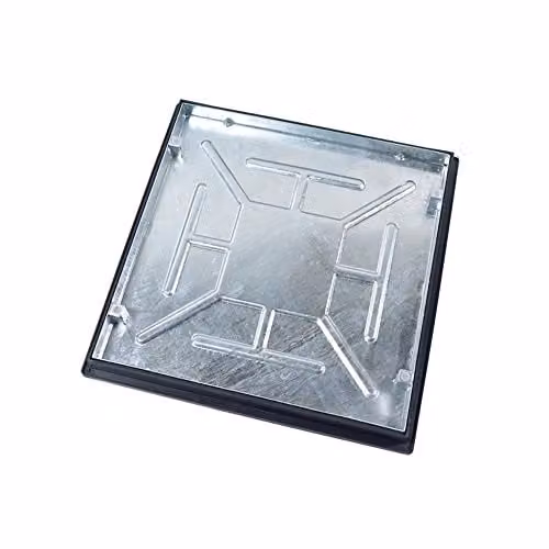Clark Drain Silver Recessed Manhole Cover with Frame, W/D/H: 600 x 600 x 46 mm
