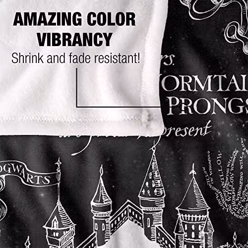 Warner Brothers Harry Potter Black and White Map Fleece Throw Blanket W/D/H: 152 x 127 cm – 3