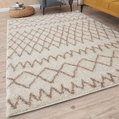 THE RUGS Moroccan Design Rectangular Rug in Beige, W: 80 cm, L: 150 cm