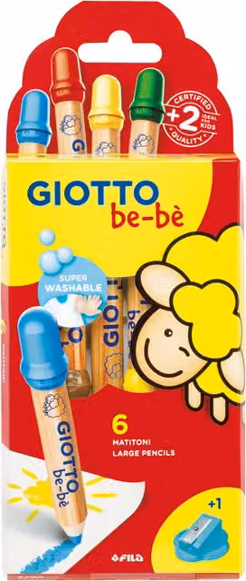 Giotto Be Be Super Large Pencils 6 Piece Set in Multi Colour