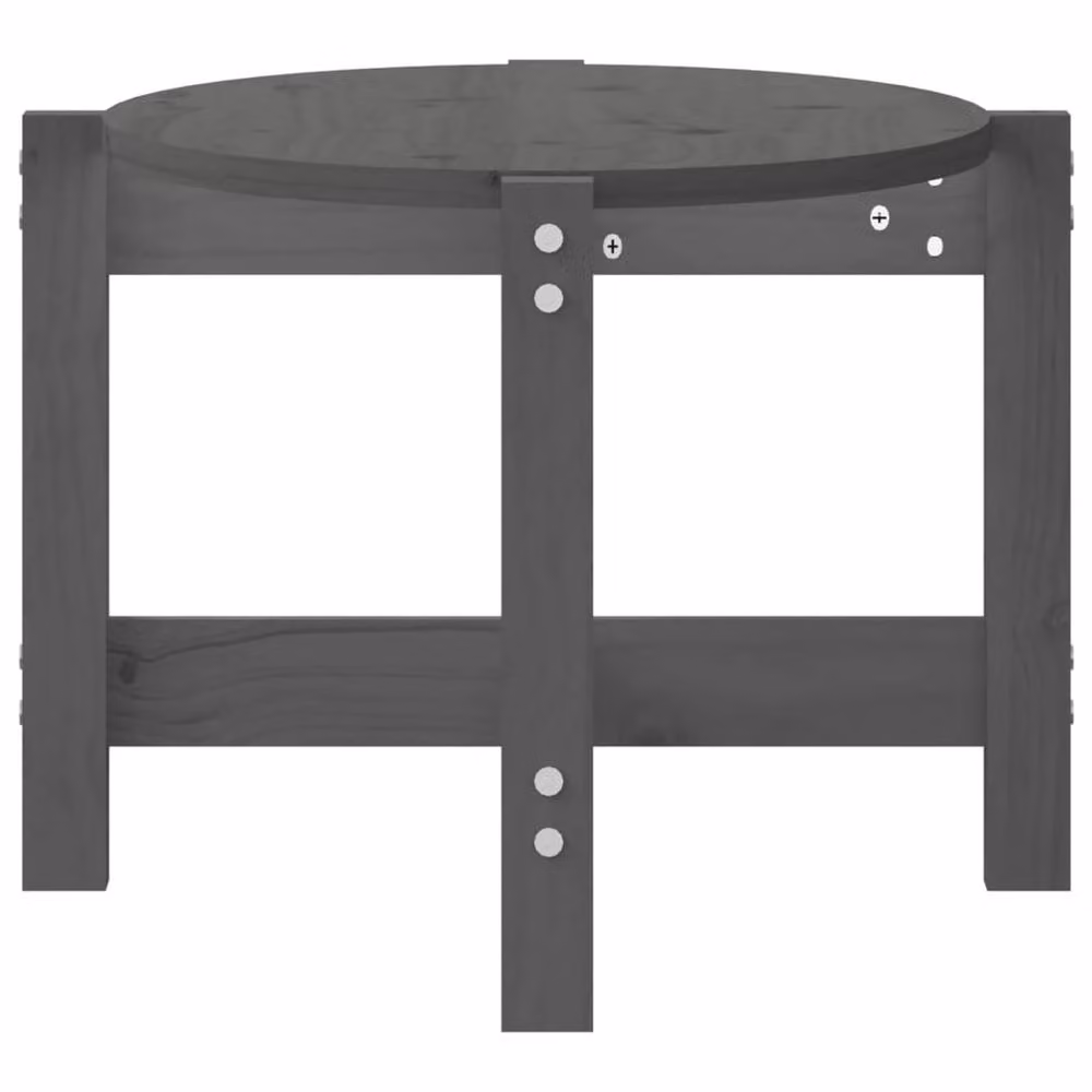 Berkfield Home Grey Rustic Solid Pine Coffee Table W: 87 cm, D: 48 cm, H: 35 cm – 4