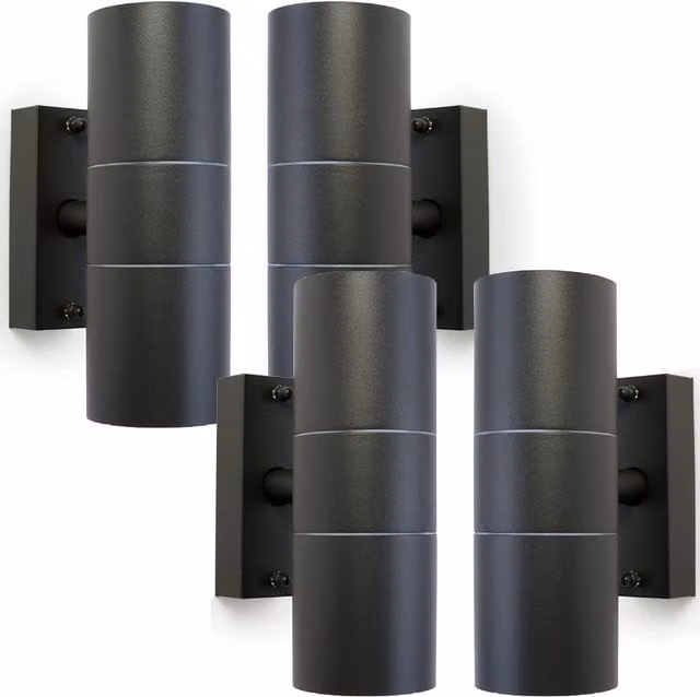 Loops 4 Pack Anthracite GU10 Up and Down Outdoor Wall Lights with Dimming Function – 1