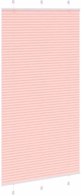 Berkfield Home Single Pleat Fabric Blind in Pink, W: 110 cm, H: 200 cm