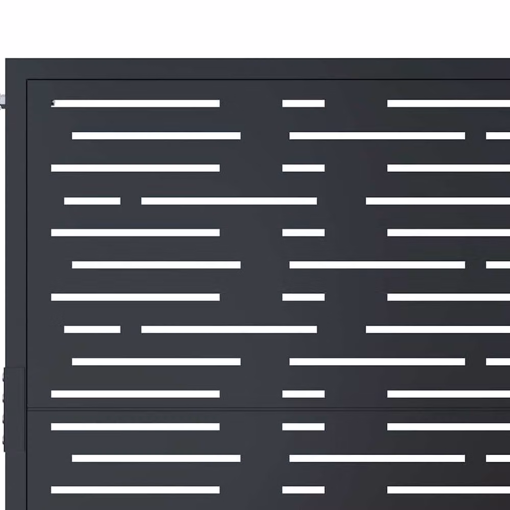 Berkfield Home Beautiful Garden Gate in Anthracite Grey, Steel Square Design, W: 105 cm, H: 180 cm – 5