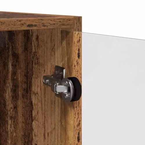 vidaXL Modern Wall Cabinet in Brown with Glass Doors and Internal Shelves, W/D/H: 35 x 37 x 102 cm – 2