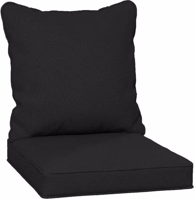 Kelvenix Black Polyester Cushion Set with Seat and Back Pad