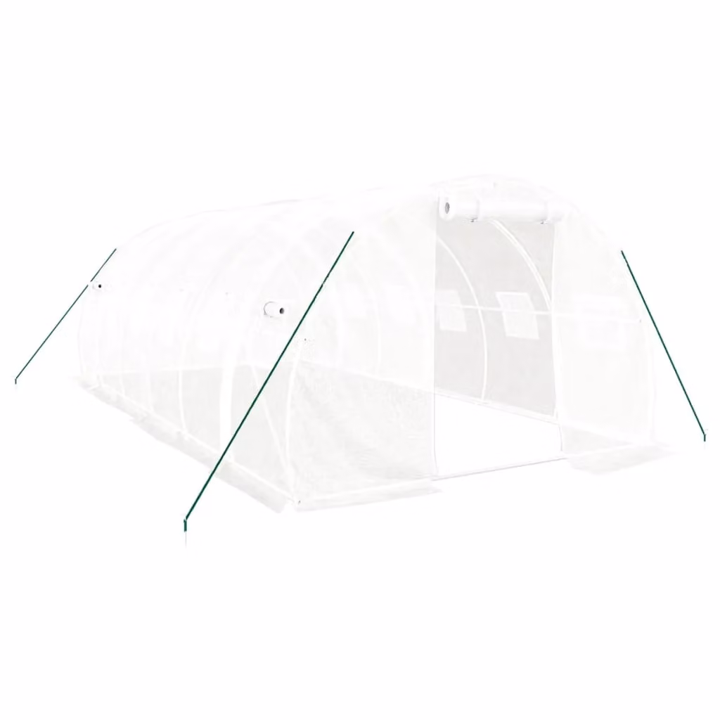 Berkfield Home Freestanding Steel Frame Greenhouse in White, W/D/H: 6 x 3 x 2 m – 2