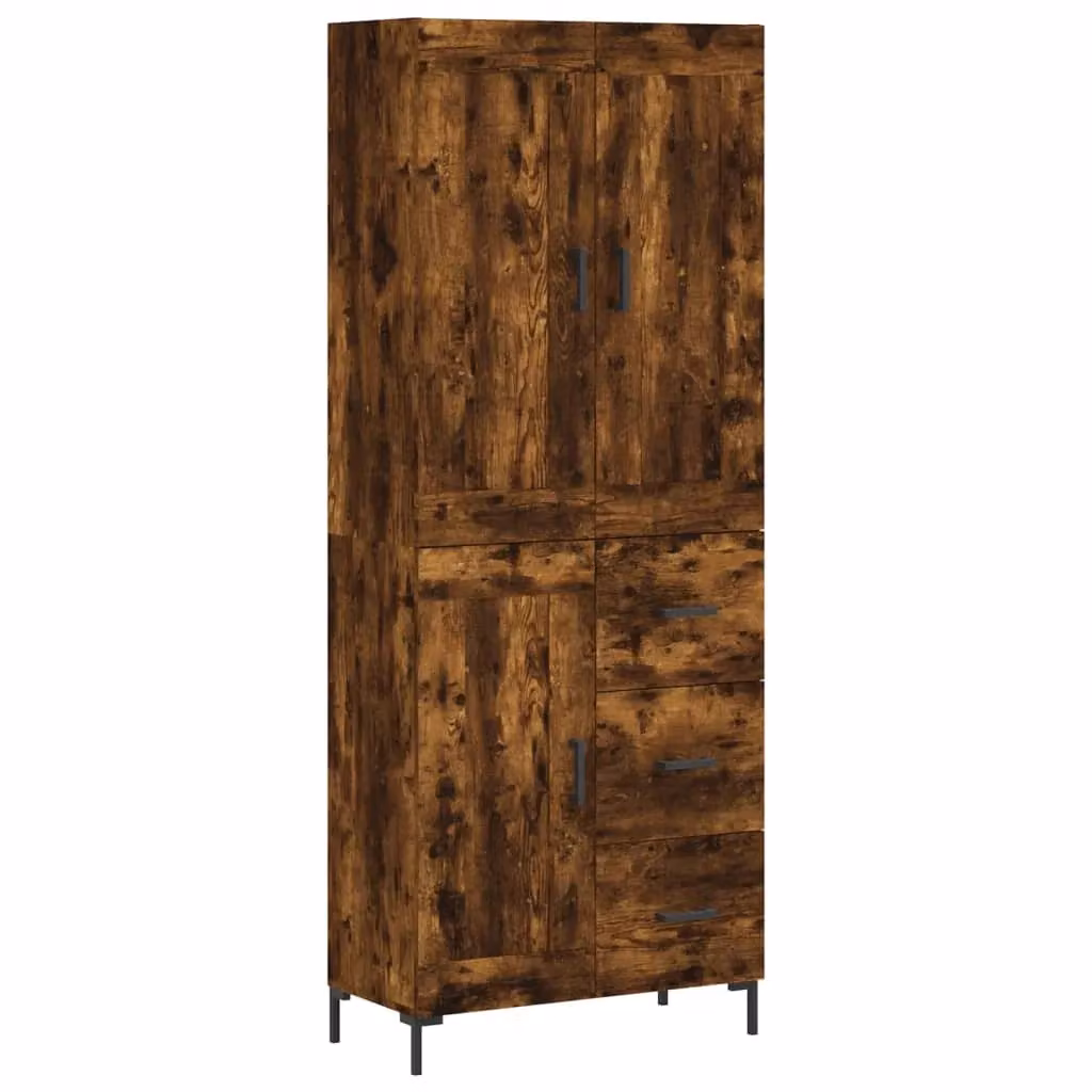 Berkfield Home Smoked Oak Highboard in Brown, W/D/H: 69.5 x 34 x 180 cm – 2