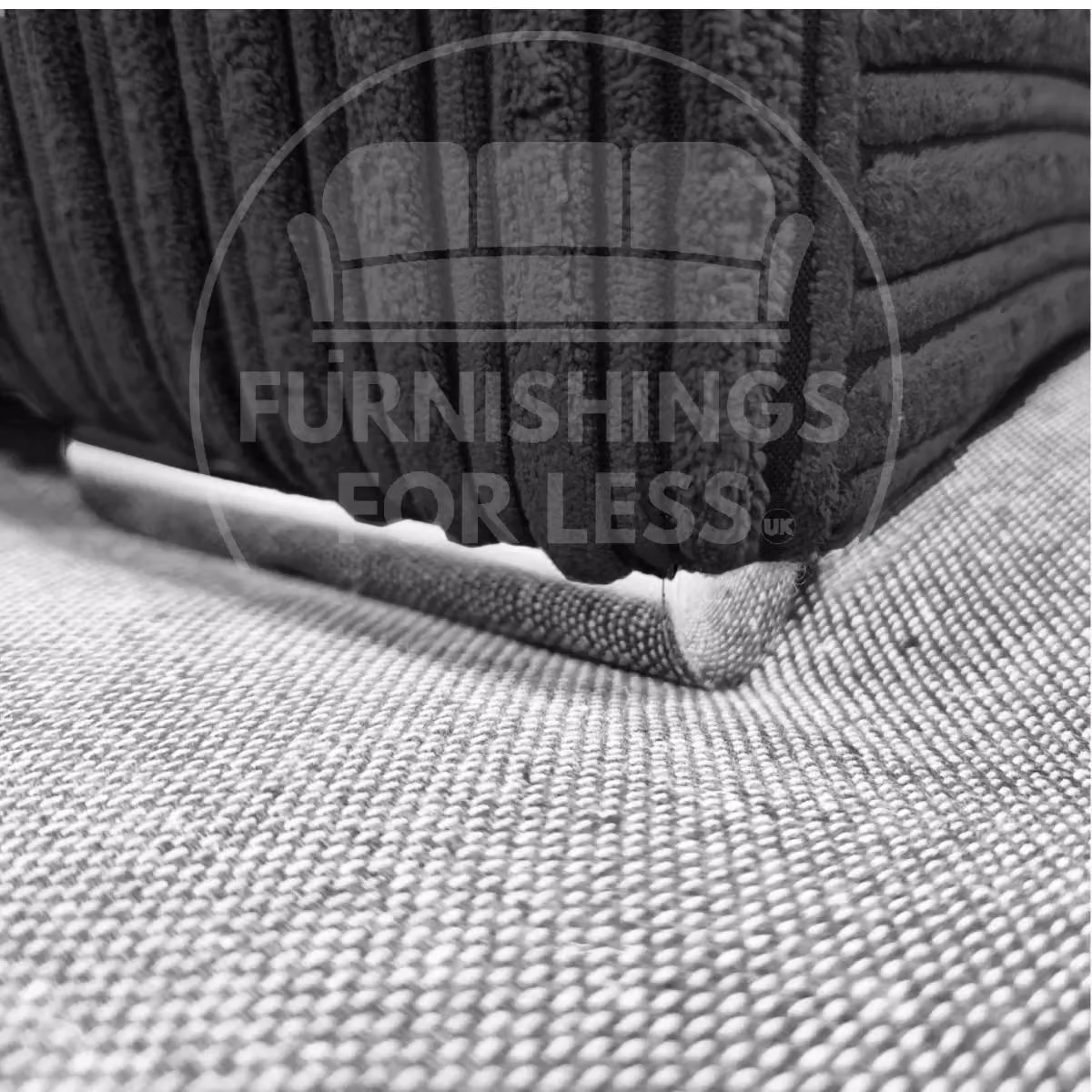 Furnishings For Less UK Delta Large Fabric Armchair Sofa with Padded Jumbo Cord Arms in Black – 3