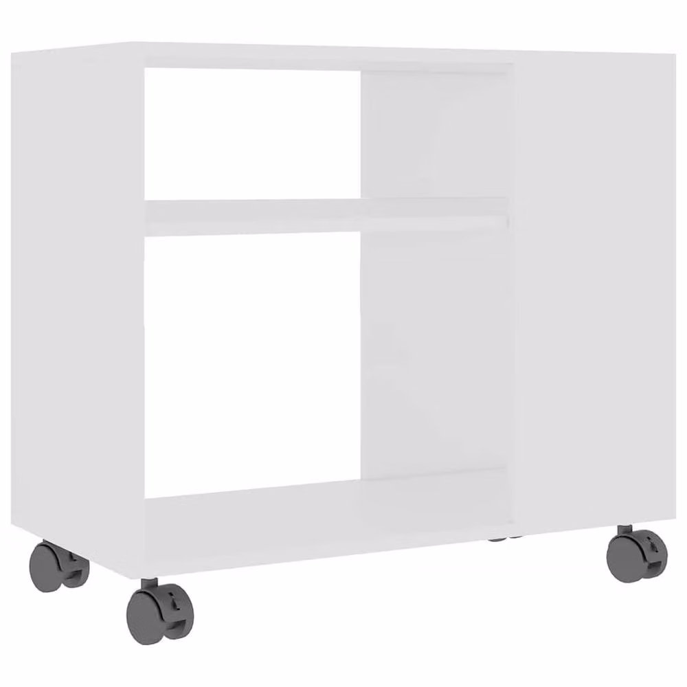 Berkfield Home White Modern Side Table in Composite Wood W/D/H: 70 x 35 x 55 cm – 2