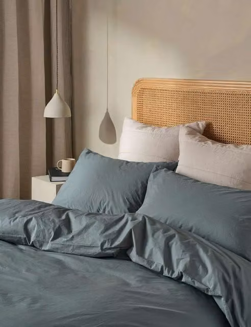Bedfolk Pure Cotton Relaxed Duvet Cover in Petrol