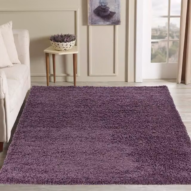 Smart Living Modern Shaggy Rug, Purple, W: 170 cm, D: 120 cm