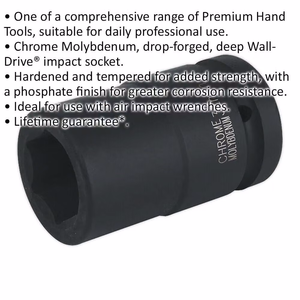 Loops 32mm Forged Deep Impact Socket 1 Inch Square Drive Chromoly Wrench Socket Black – 2
