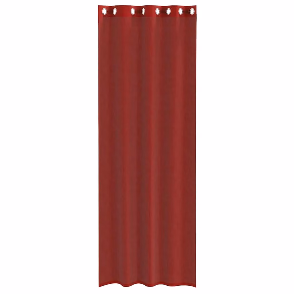 Berkfield Home Red Voile Fabric Panel Curtains with Eyelets, 2 Pack – 3
