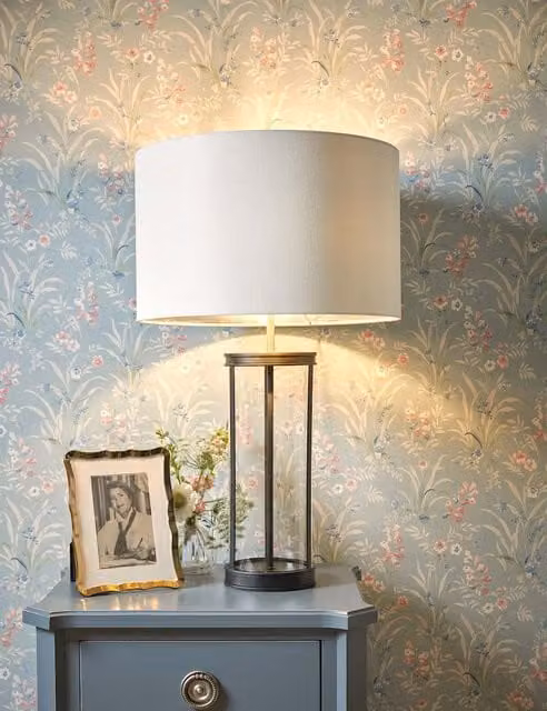 Laura Ashley Harrington Modern Table Lamp in Black and Gold/Brass