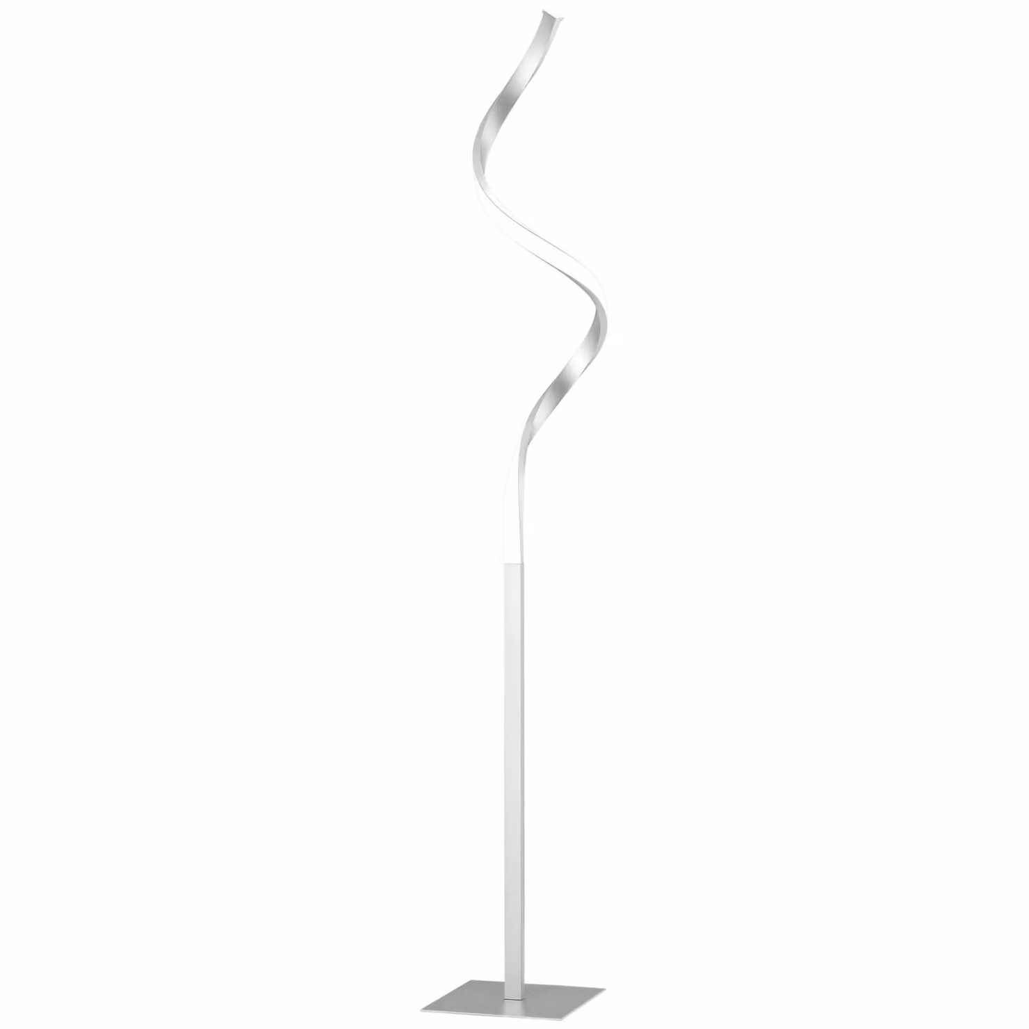 HOMCOM Modern Dimmable Spiral Floor Lamp in Silver – 2