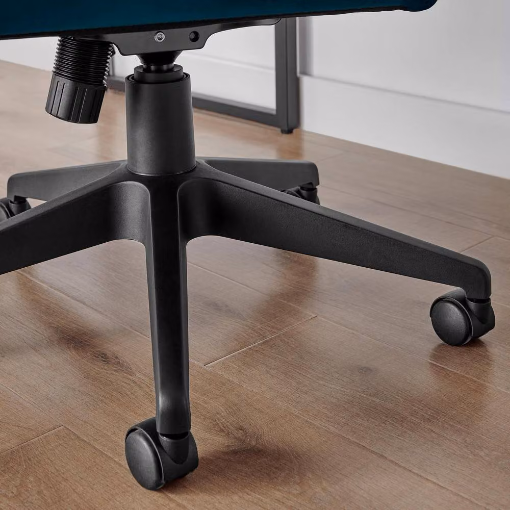 FurnitureboxUK Centro Blue Velvet Reclining Office Chair – 4
