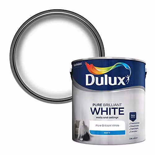 Dulux Matt Pure Brilliant White Paint, 2.5L