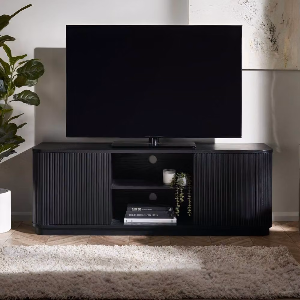 Cheshire Premium Lauriston Fluted TV Unit in Black Ash – 3