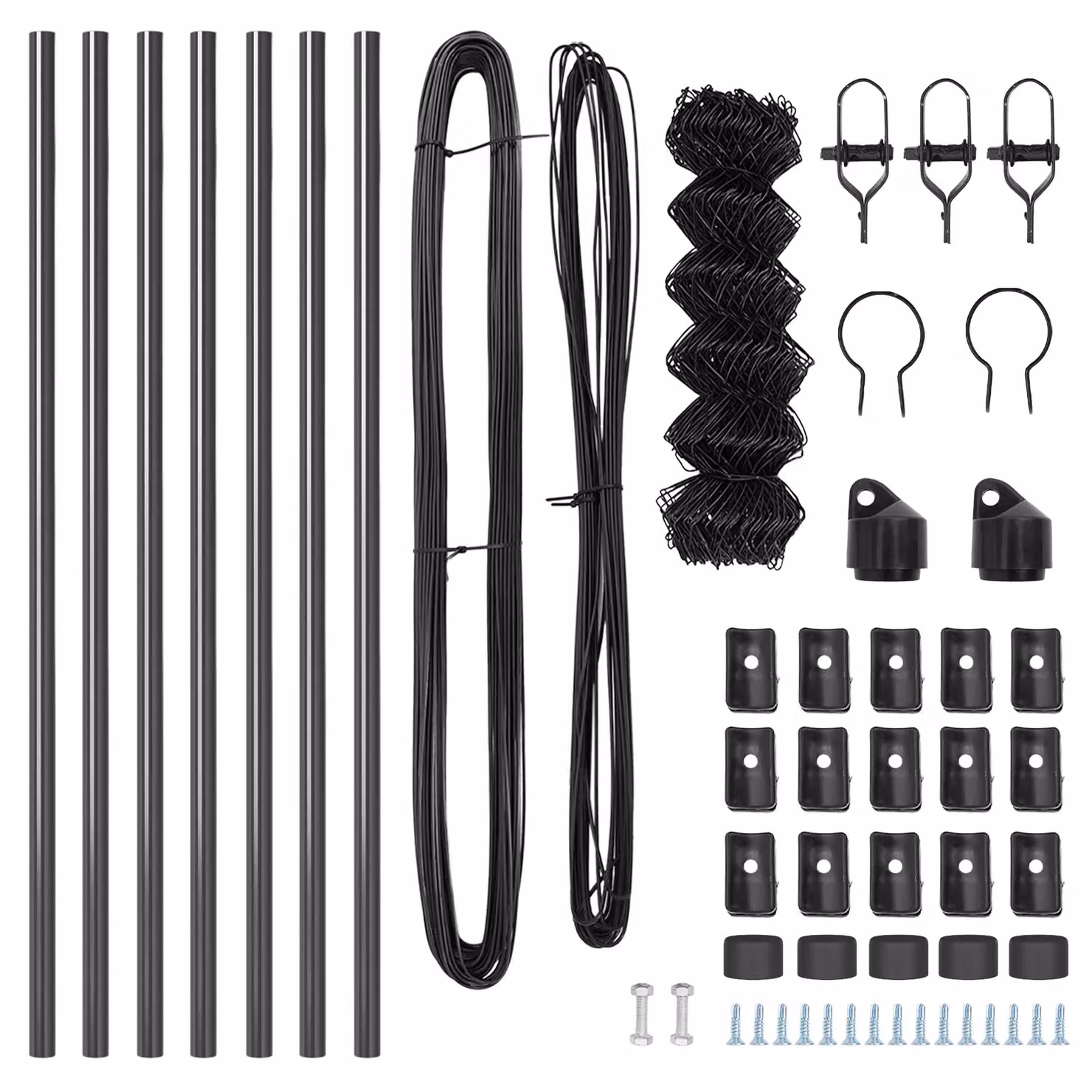 Berkfield Home Grey Galvanised Steel Chain Link Fence with 7 In-Ground Posts, W: 10 m, H: 0.6 m – 4